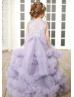 Beaded Lavender Lace Tulle Cloud Flower Girl Dress